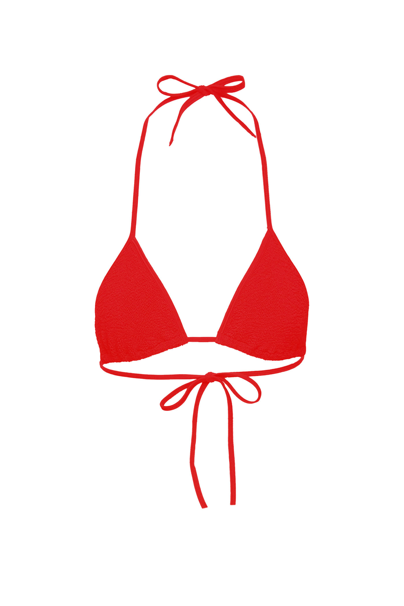 Red Triangle String Bikini Top