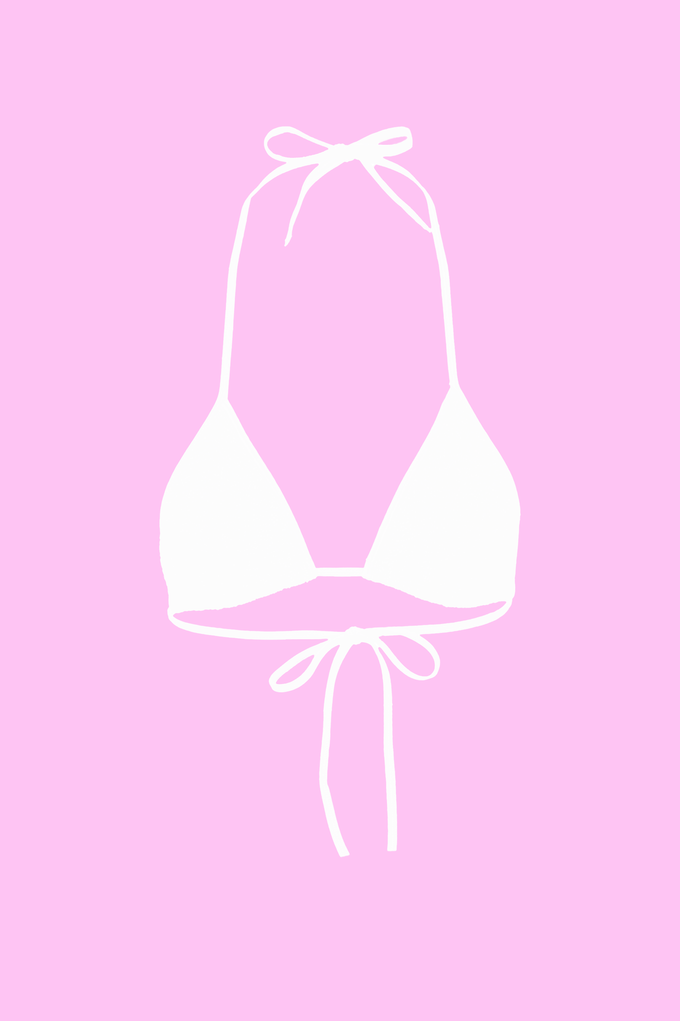 White Triangle String Bikini Top