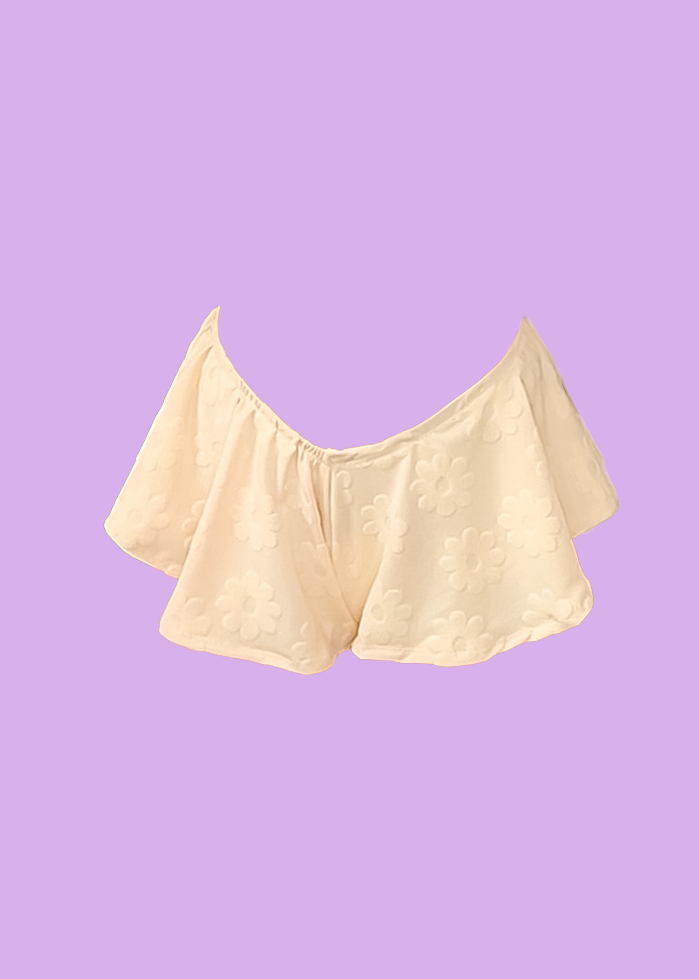 *NEW* Pastel Yellow Cream Daisy Flare Swim Skirt