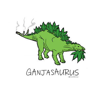 Ganjasaurus Glitter Sticker - Lalele