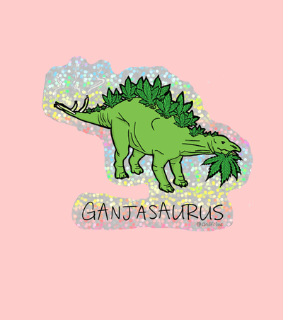 Ganjasaurus Glitter Sticker - Lalele